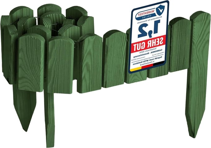 Houten Rollborder - Tuinafscheiding Borderrand - Bloembedden Afbakenen - Flexibel Buigbaar - 100 x 10 cm - Donkergroen