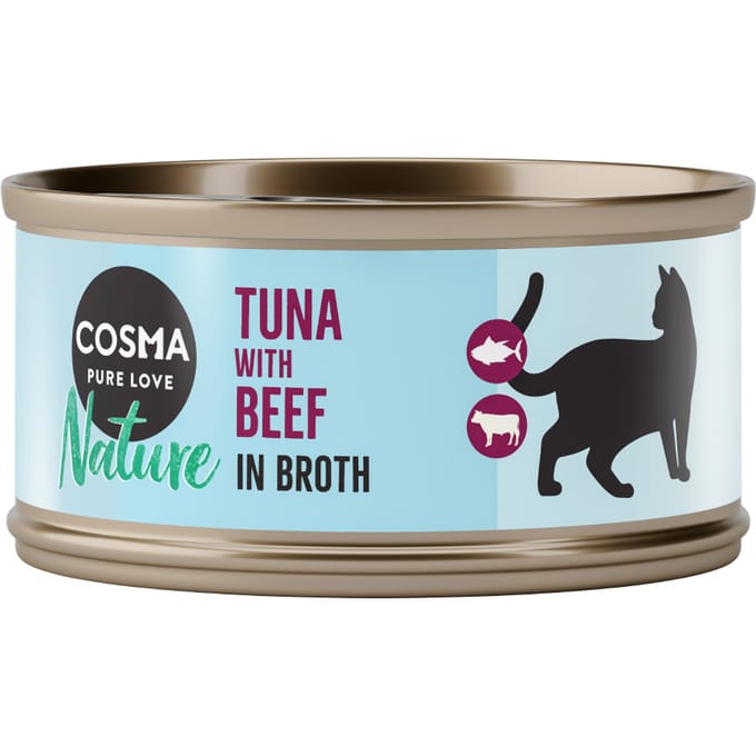 6x70g Nature Tonijn met Rund Cosma Kattenvoer