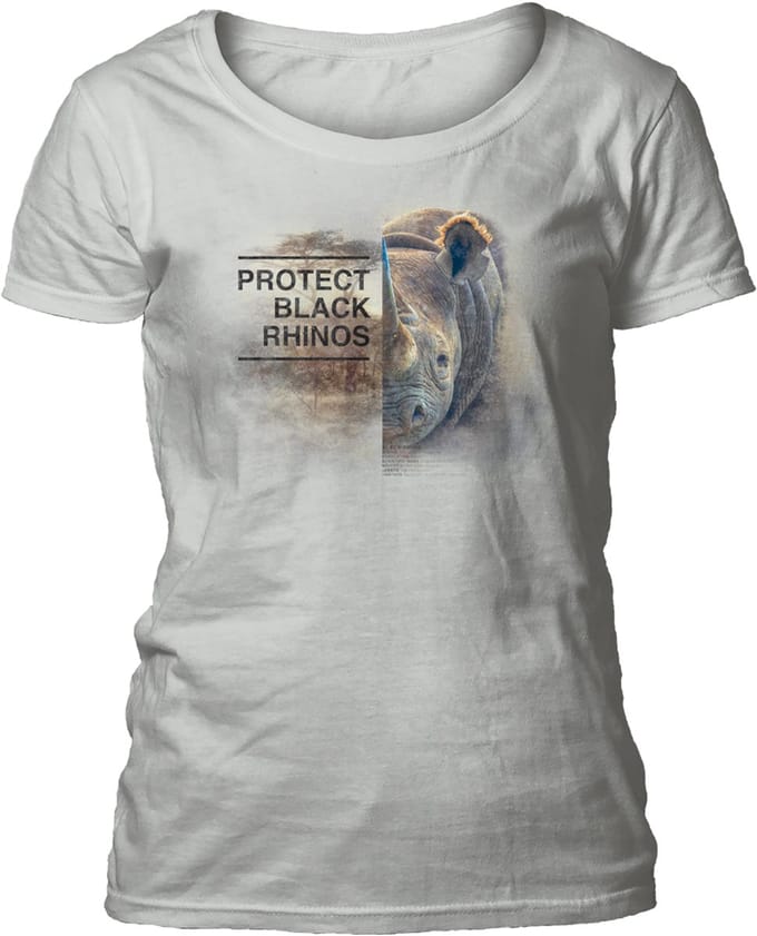Ladies T-shirt Protect Rhino Grey S