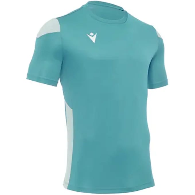 Macron Polis Shirt Korte Mouw Heren - Hemelsblauw / Wit | Maat: M
