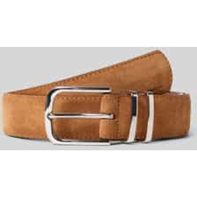 Tom Tailor - TTMILLIE leren riem met afgeronde gesp - Maat 75 - cognac uni