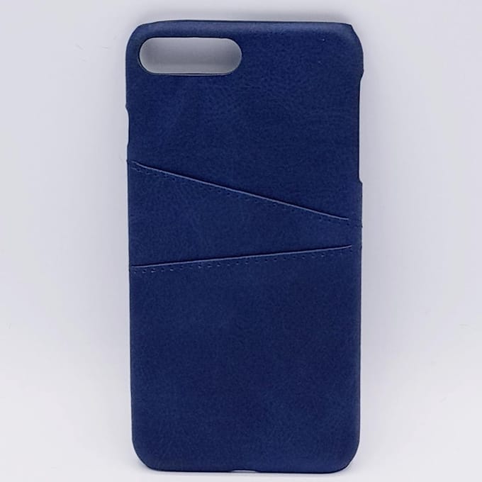 Geschikt voor IPhone 7 Plus – kunstlederen back cover / wallet – blauw