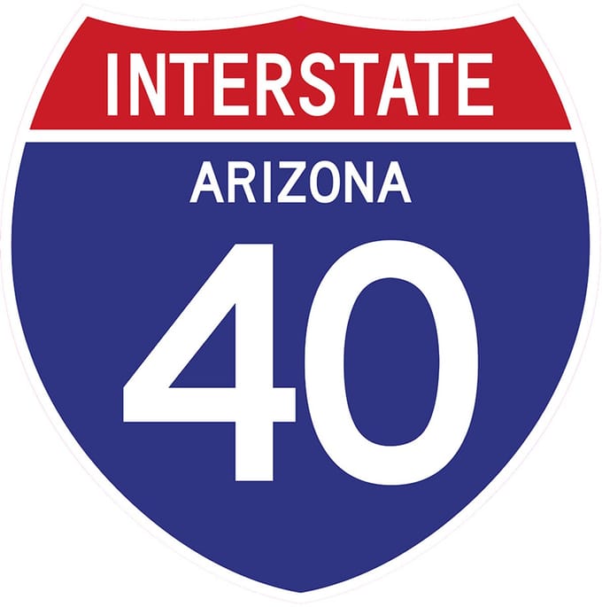 Signs USA - wandbord - dibond - Interstate 40 - Arizona - 39 x 39 cm