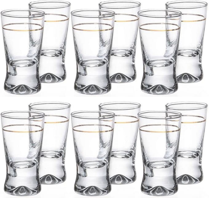 Glasmark Shotglaasjes - 24x - gold collection - 25 ml - glas - borrelglazen