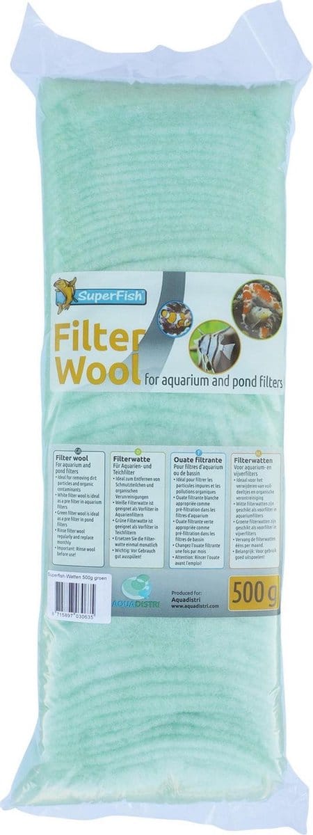 SuperFish Filterwatten Grof - Aquarium - Filter - Groen - 500 gr