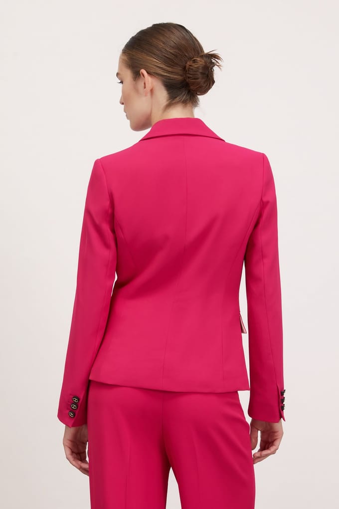 Motivi Single-breasted Blazer With Satin Inserts Fuxia Größe: 36 | Blazer Outlet | Damen | Weiß
