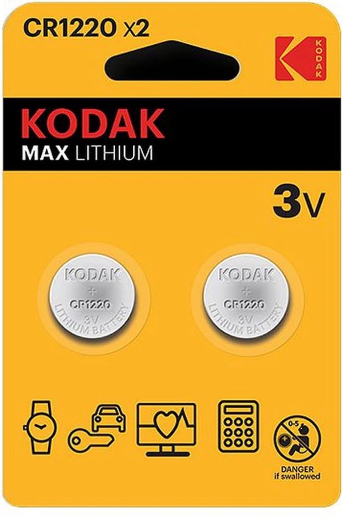 Set van 2 knoopbatterijen P2R CR1220 Lithum Kodak