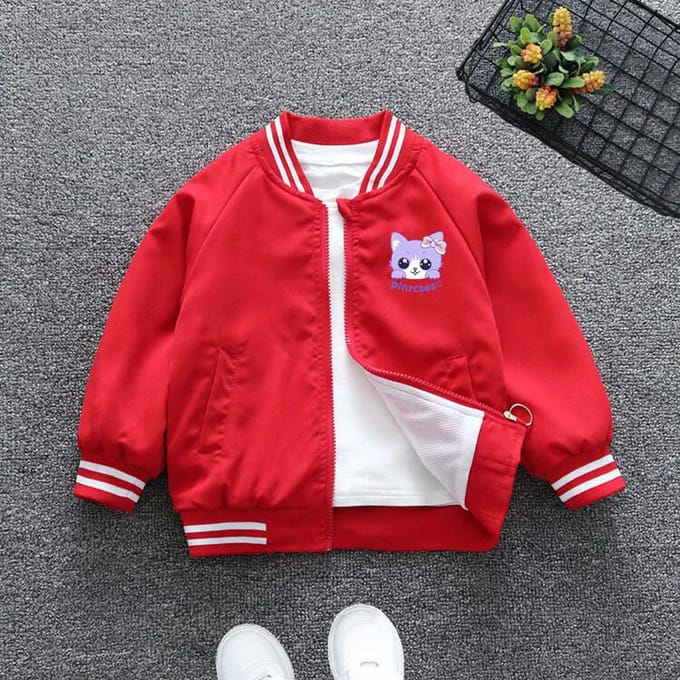 Windjack Meisjes' Cartoon Meisjes' Herfstjas Jas Meisjes' Hardshell Jas 80 rood