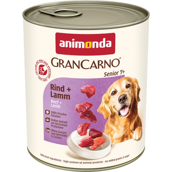 6x800g Original Senior Rund & Lam animonda GranCarno Hondenvoer