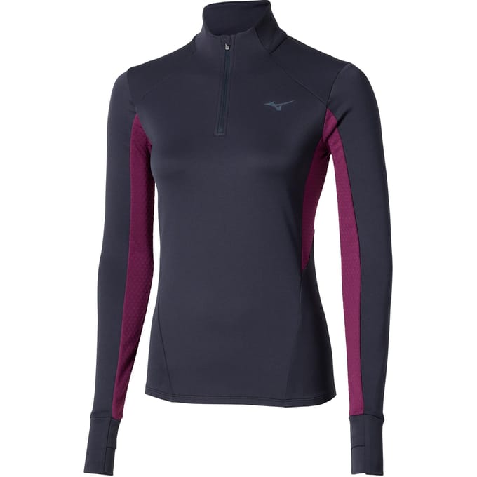 Mizuno Active Warmalite Half Zip Hardloopshirt Dames-Blauw