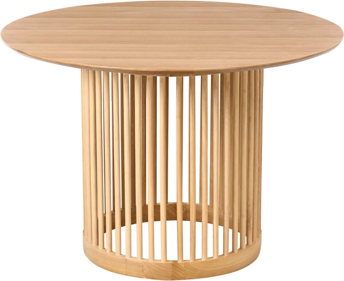 BOYLE - Eettafel - Lichtbruin - ø 110 cm - Eikenfineer