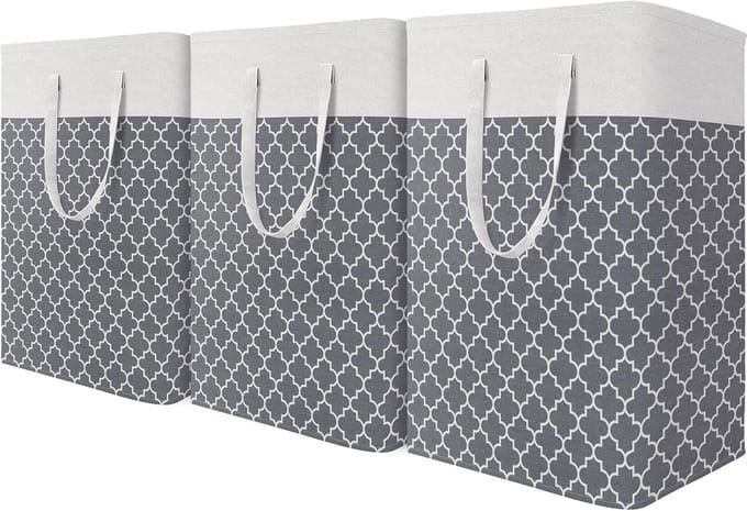 Opvouwbare Waterdichte Wasmanden met Lange Handgrepen - 3-pack 75L