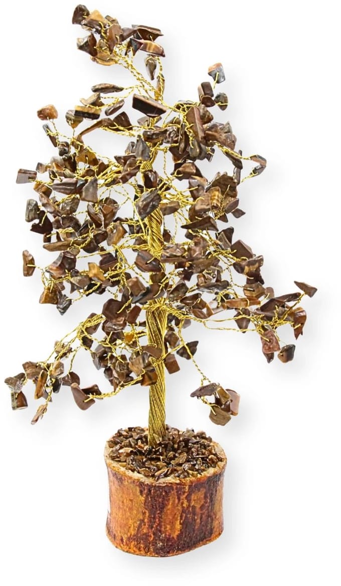 Edelsteen boompje Tijgeroog ca. 23 cm