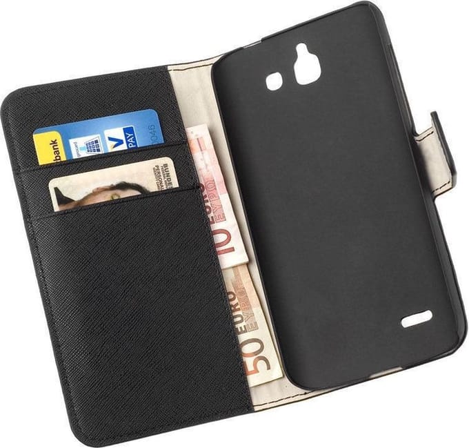 LELYCASE Bookcase Zwart Flip Wallet Hoesje Huawei Ascend G730
