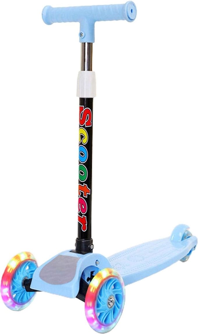 IBBO® - 3 wheel scooter - Children's scooter with height - adjustable handlebar - Foldable - Three Wheel Glowing Balance Scooter - Blauw