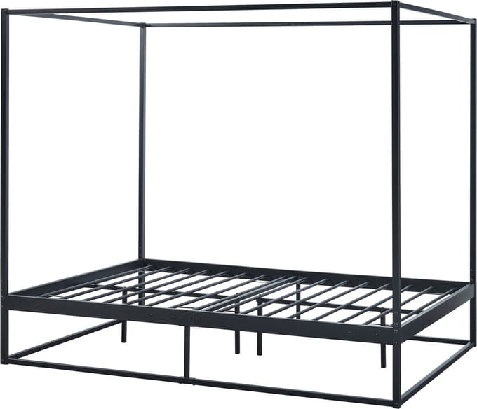 Hemelbed Kristianstad met bedbodem 140x200 cm zwart