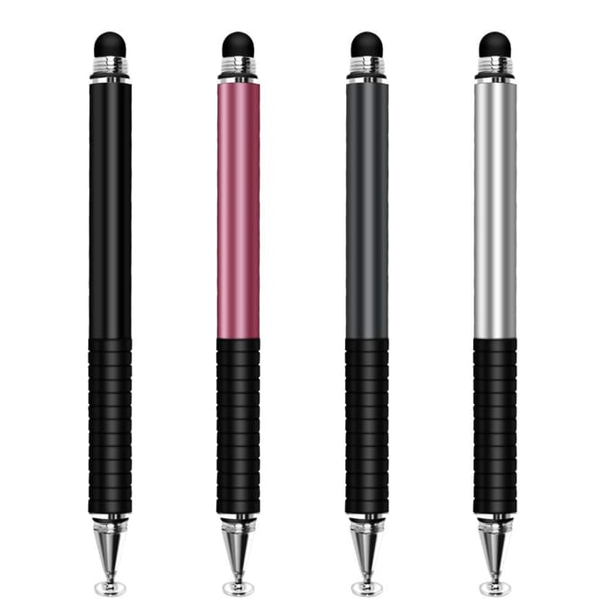 Stylet universel pour écran tactile, stylo capacitif à Double tête, stylo capacitif Portable et Durable gris