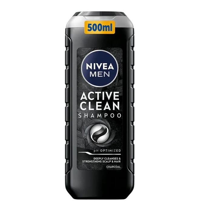 Nivea Men Active Clean - Houtskool Shampoo - 500ml - Fris - Diep Reinigend
