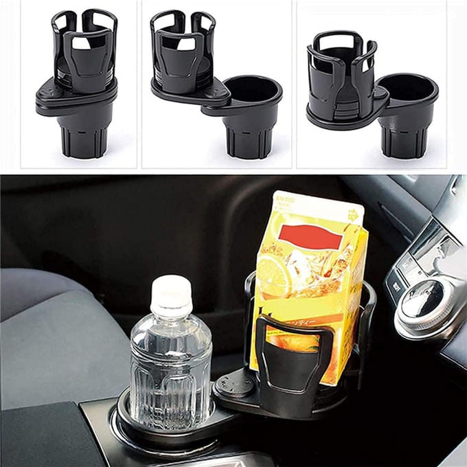 Multifunctionele verstelbare 2in1 autostoel bekerhouder Auto bekerhouder expander adapter voor water mat zwarte kleur