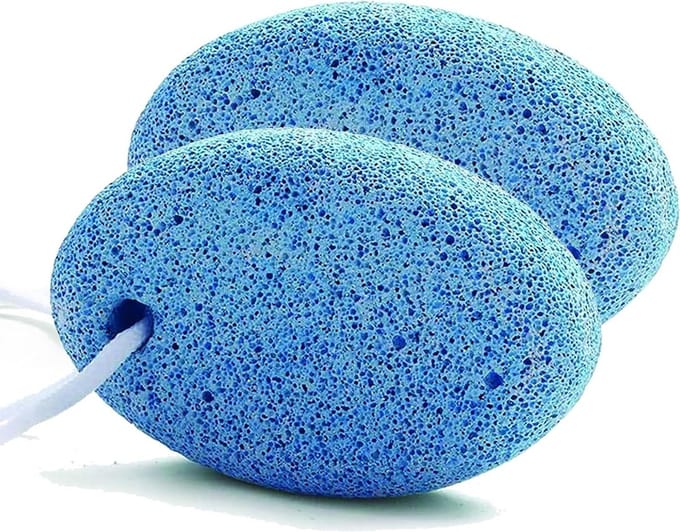 Puimsteen Set - Exfoliërende Stenen - Voetbehandeling - Set van 2 - 9-9.5 cm - Grijs