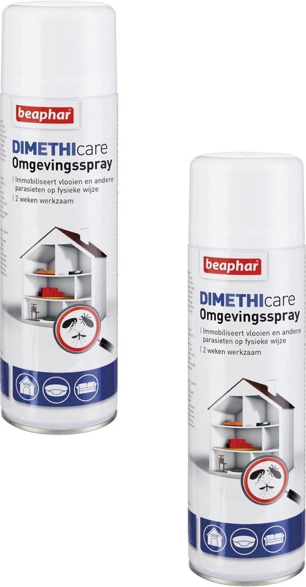 Beaphar Dimethicare Omgevingsspray - Anti vlooien en tekenmiddel - 2 x 400 ml 400ml
