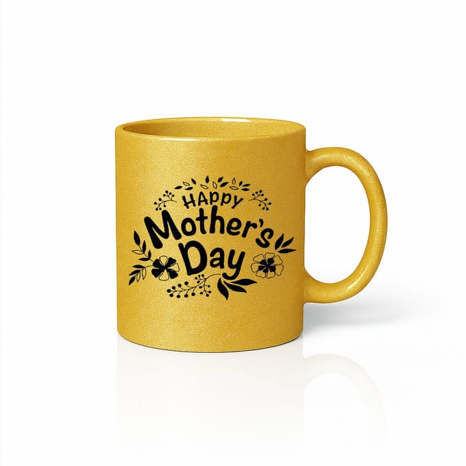 Luxe Moederdag Mok - Gouden Bloemen Design - Premium Cadeau voor Mama