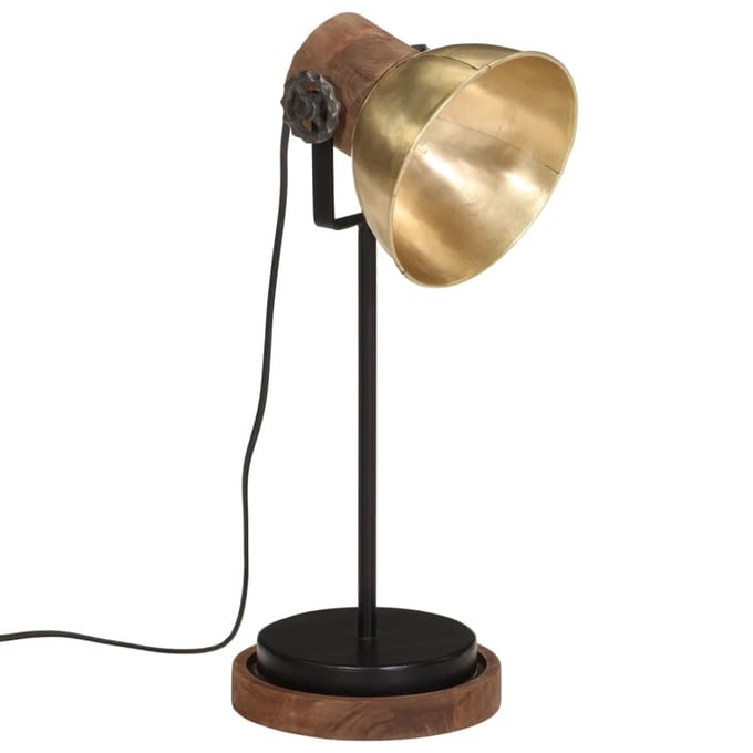 vidaXL Bureaulamp 25 W E27 17x17x50 cm antiek messingkleurig