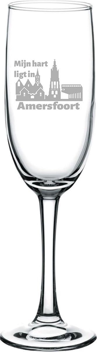 Gegraveerde Champagneglas 16,5cl Amersfoort