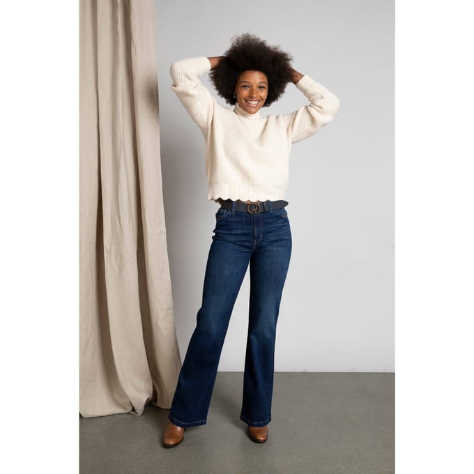 River Woods Short Pullover With Scalloped Hems In White Maat: XXL | Gebreide Truien Outlet | Dames | Wit