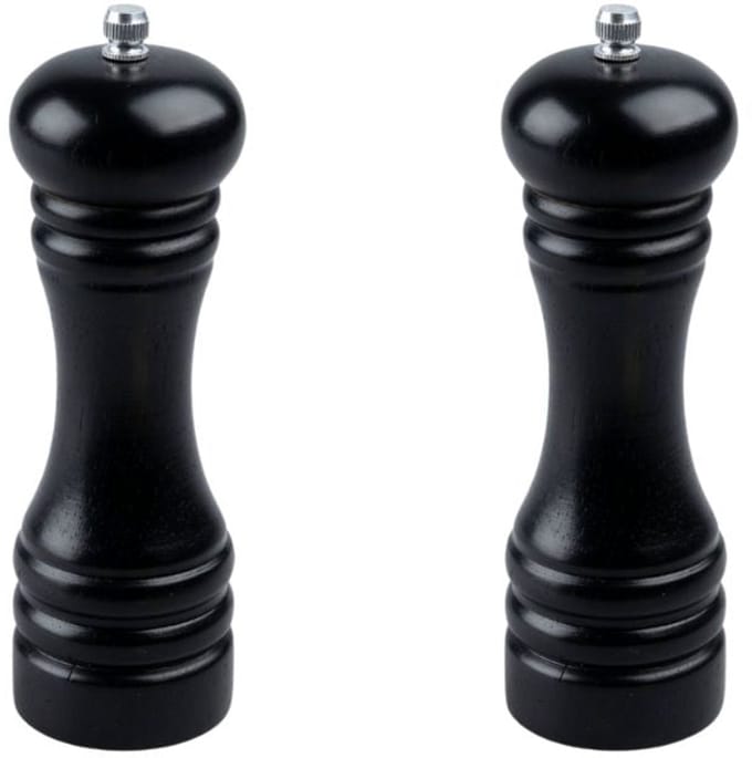 Set van 2 handmatige zwarte pepermolens 18 cm FM Professional Divers
