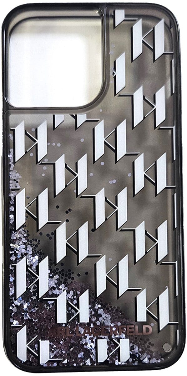 Karl Lagerfeld Back cover - iPhone 14 & 13 - Black - Schokabsorberend - Monogram Gradient