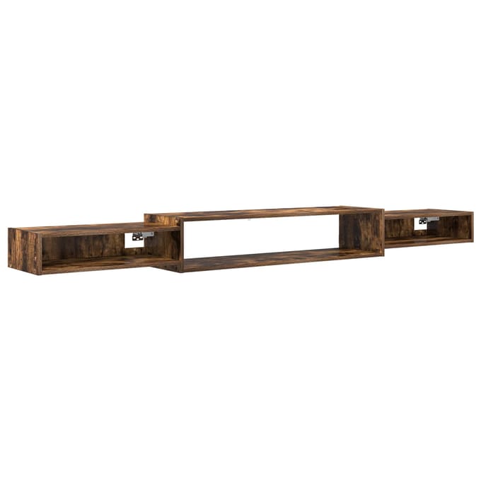 vidaXL - Wand - gemonteerd - TV - Kast - Muurmontage - Gerookt - eiken