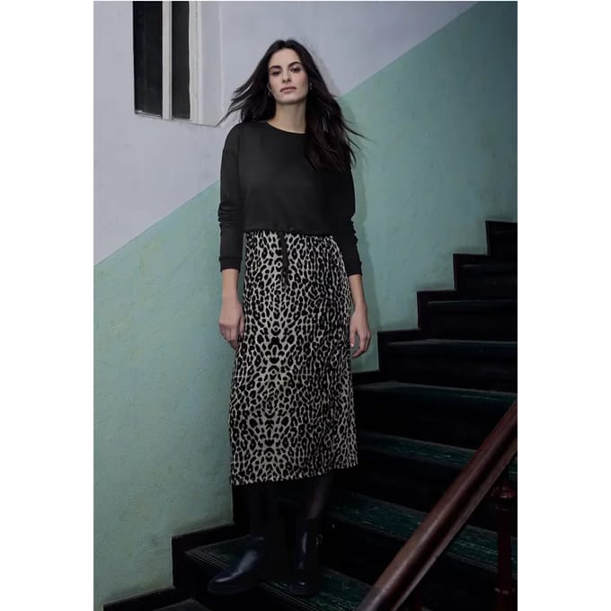 Midi-jurk met leirok
