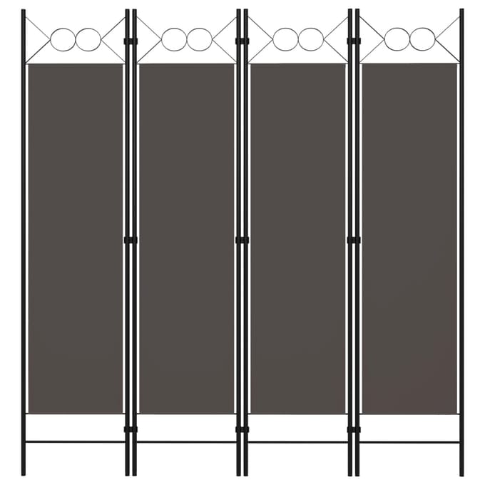 vidaXL - Kamerscherm - met - 4 - panelen - 160x180 - cm - antraciet