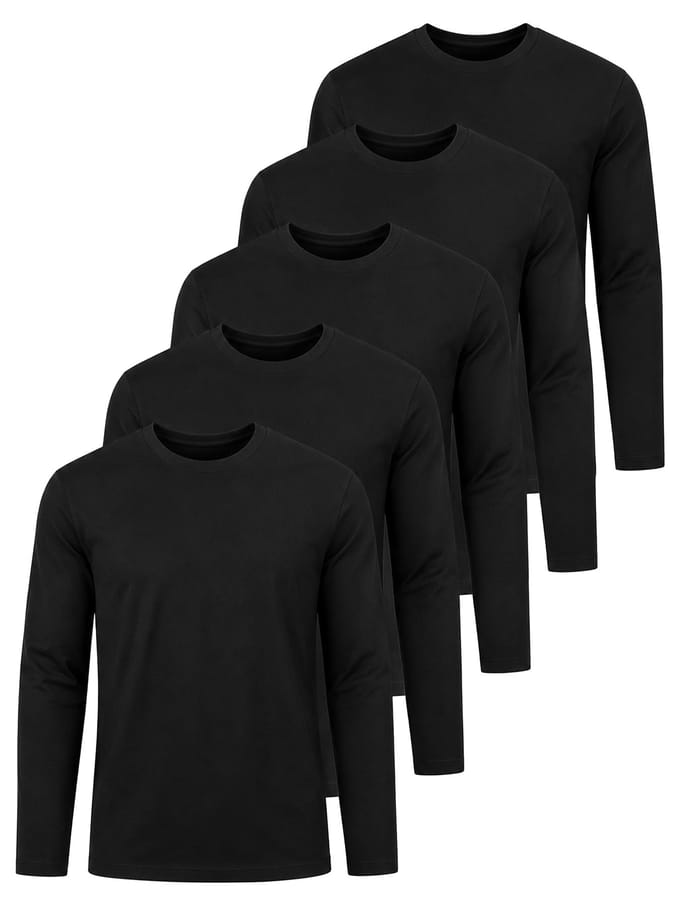 Kruze | T-shirts met lange mouwen voor heren – 5-pack