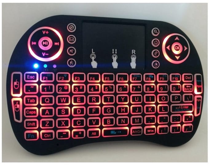 LuxeBass Draadloos mini toetsenbord met Multi Touchpad - RGB Backlight - Oplaadbare accu