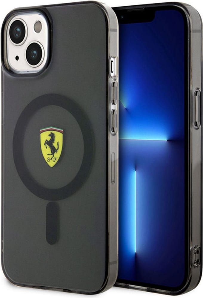 Ferrari Translucent Back Case (MagSafe Compatible) - Geschikt voor Apple iPhone 14 (6.1") - Zwart