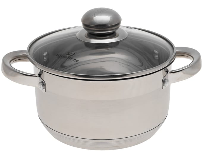 RVS Pan met Deksel 2.45L 18cm - Geschikt voor Inductie