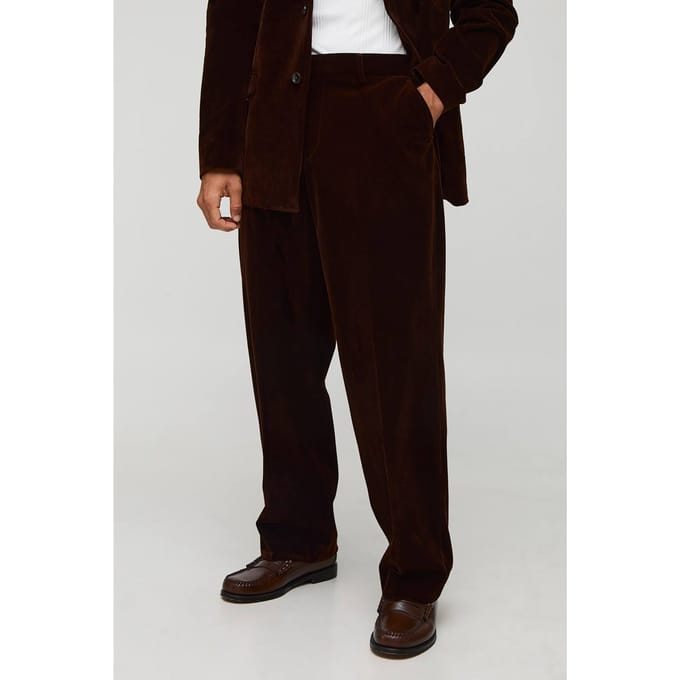 Relaxed Velour Trouser | Chocolate | Size 40