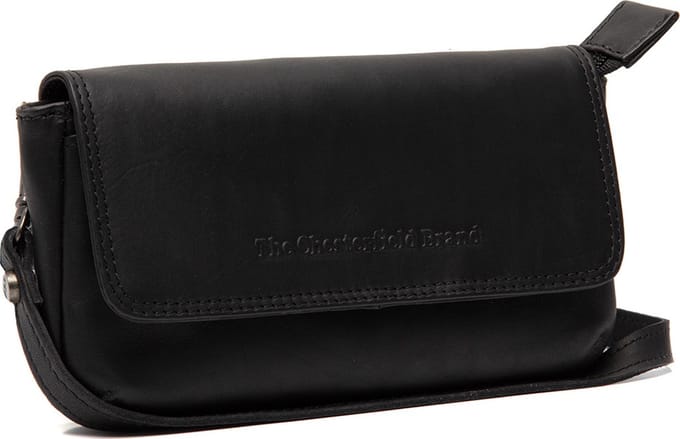 Chesterfield Nelson Waxed Pull Up Telefoontasje - Zwart
