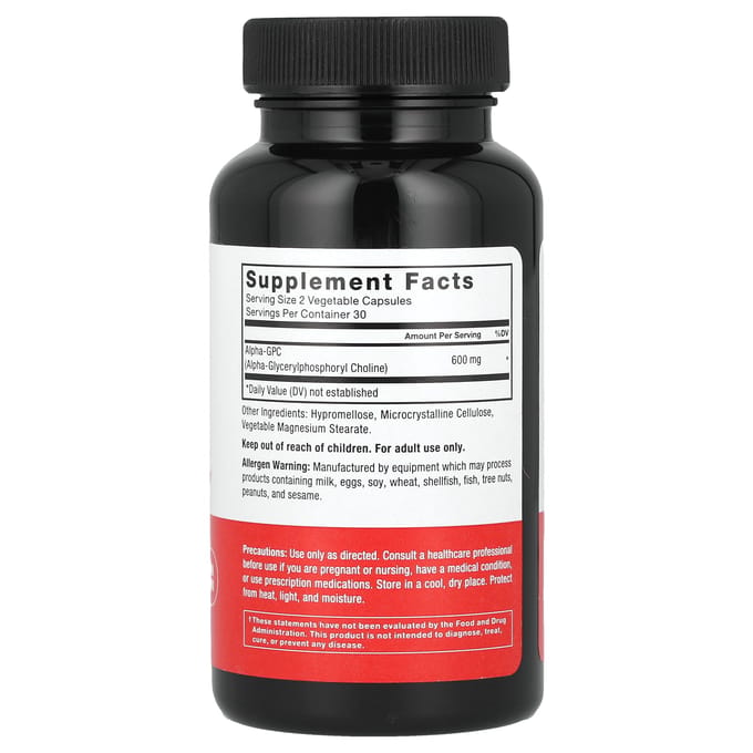 Alpha-GPC, 60 Gélules Végétales (300 mg par capsule)
