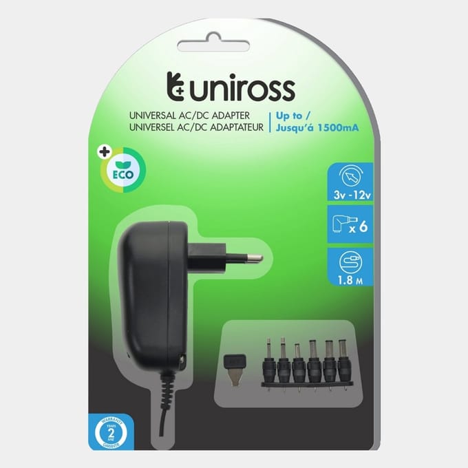 Uniross Universal Adapter 1500MA 18W