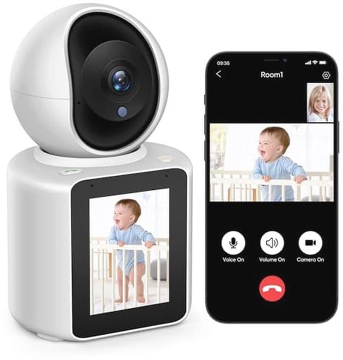 Interne Wifi-camera 2K met 360° Zicht en Bewegingsdetectie voor Binnen