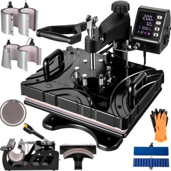 Warmte persmachine - 10 in 1 Hittepers - T-shirt - Transferpers voor Bedrukking