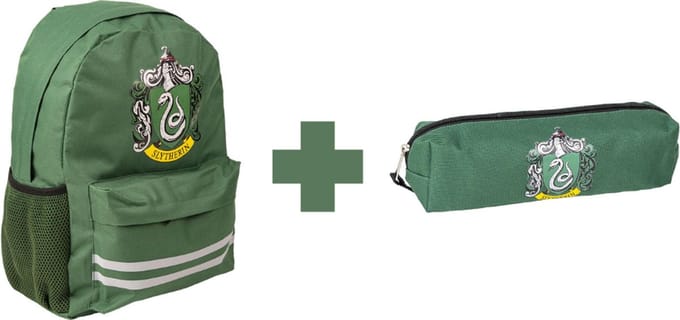 Harry Potter Rugzak + Etui Slytherin- Hoogte 41cm