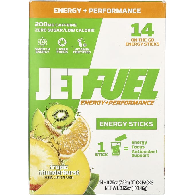 GAT, JetFel®, Energy+Performance, Energy Stick, Tropic Thunderburst, 14 sticks, 7,39 g (0,26 ons) elk