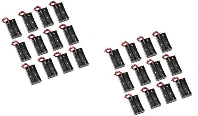 Batterijhouder Sets - Batterij Behuizing - Apparaten Voeden - Met Draadconnector - 2x 1.5V AA - Zwart