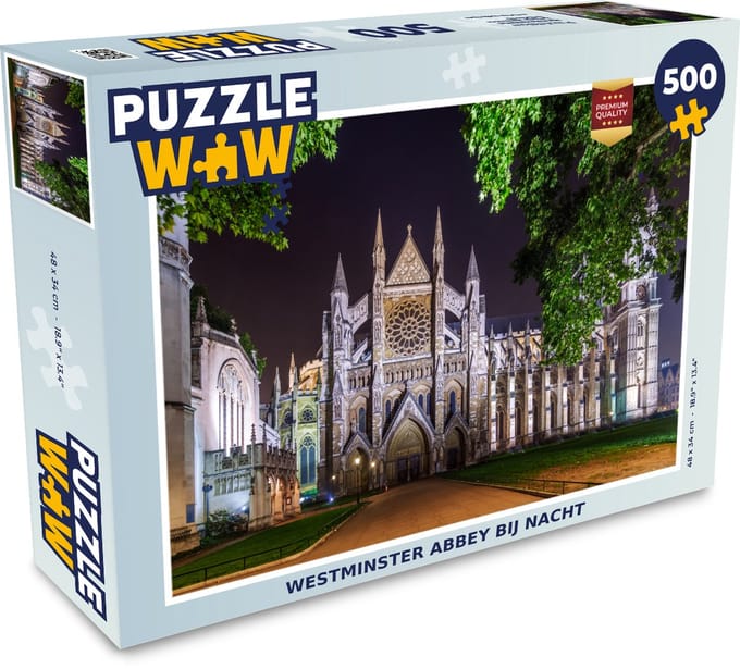 Puzzel Westminster Abbey bij nacht - Legpuzzel - Puzzel 500 stukjes