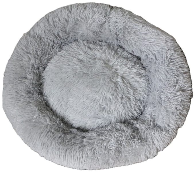 Hondenkussen - Hondenbed - hondenmand donut - lichtgrijs - 70cm