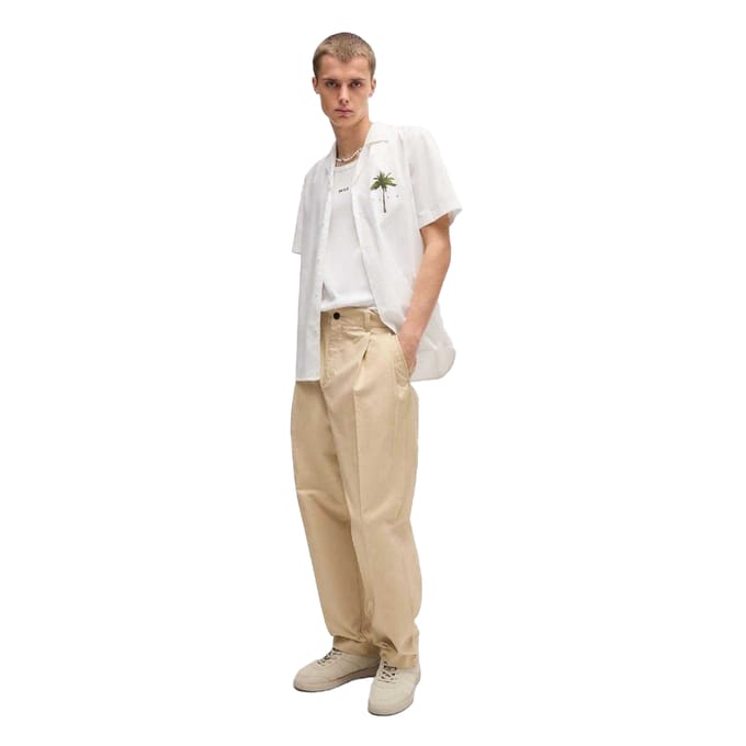 Hugo Heren Relaxed Fit Broek (Beige)